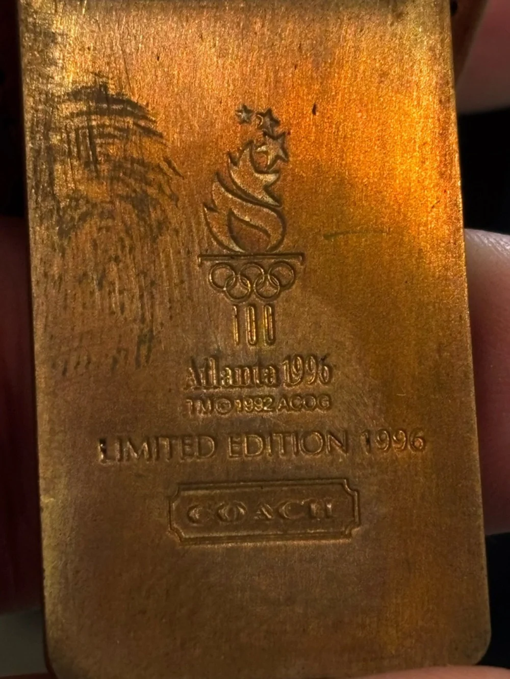 Coach Atlanta 1996 Olympic Centennial Limited Edition Leather Keychain with box - Picture 3 of 7